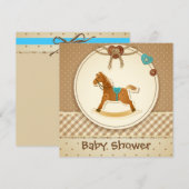 Baby Boy's Baby shower Uitnodiging Rocking Horse (Voorkant / Achterkant)