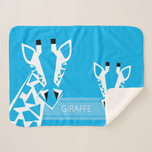 Baby Boy's Bame Giraffe Blue Blanket Sherpa Deken