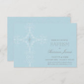 Baby Boy's Baptism Invitation (klein), Initialen Kaart (Voorkant / Achterkant)