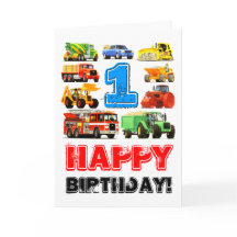 Baby Boy's Big Trucks 1st Birthday