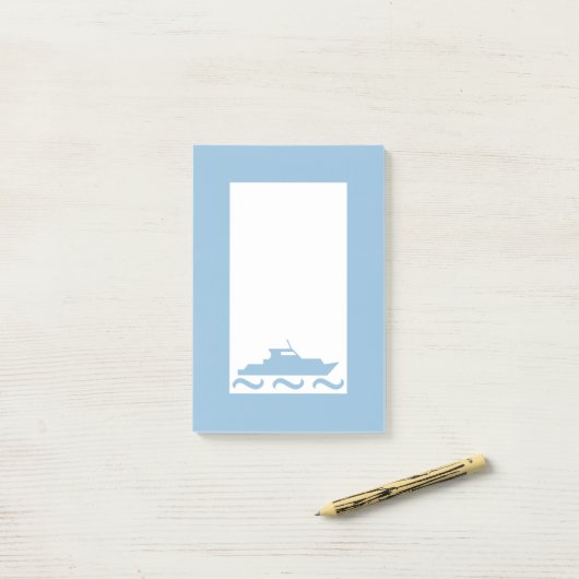 Baby Boy's Blue Boat Post-it® Notes (Op bureau)