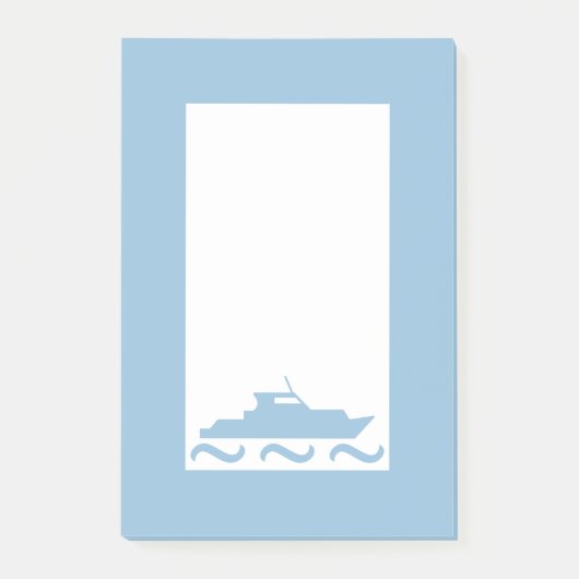Baby Boy's Blue Boat Post-it® Notes (Voorkant)