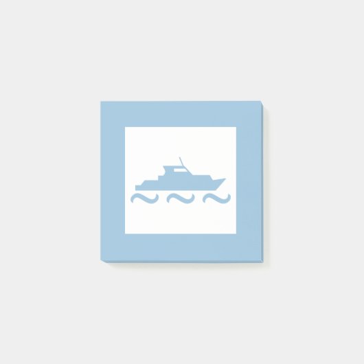 Baby Boy's Blue Boat Post-it® Notes (Voorkant)