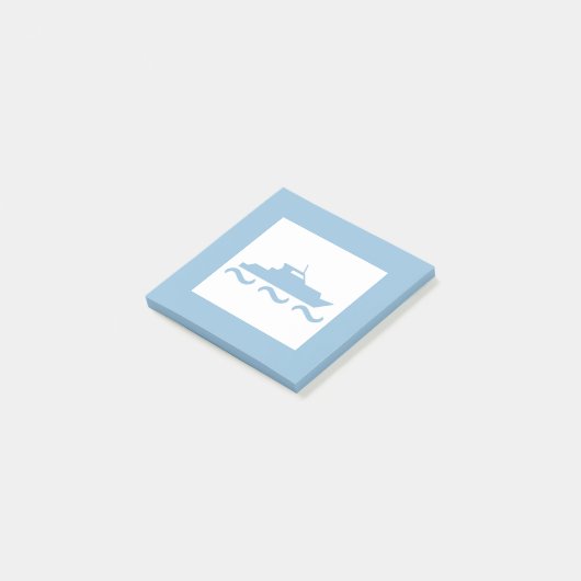 Baby Boy's Blue Boat Post-it® Notes (Schuin)