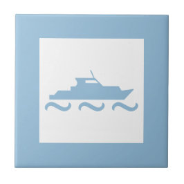 Baby Boy's Blue Boat Tegeltje