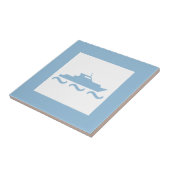 Baby Boy's Blue Boat Tegeltje (Zijkant)