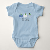 Baby Boys Blue Pumpkin Trio Romper (Voorkant)