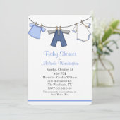 Baby Boys Clothes Baby shower Invitation Kaart (Staand voorkant)