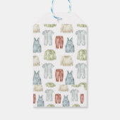 Baby Boy's Clothes, Clothesline Baby shower Favor Cadeaulabel (Achterkant)