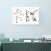 Baby Boy's Clothesline Baby shower Welkomstbord Spandoek (Beurs)