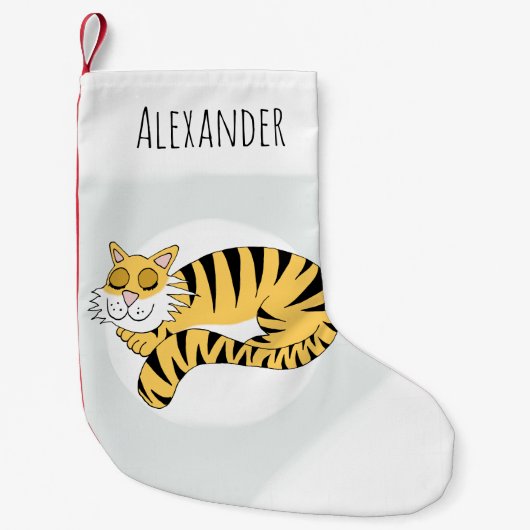 Baby Boys Cute Sleeping Tiger Kleine Kerstsok (Voorkant)