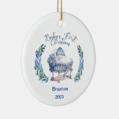 Baby Boy's Eerste Kerst Keramische Ornament (Rechts)