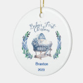 Baby Boy's Eerste Kerst Keramische Ornament (Links)
