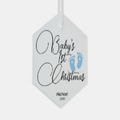 Baby Boy's Eerste Kerst Ornament - Gepersonaliseer (Voorkant Rechts)