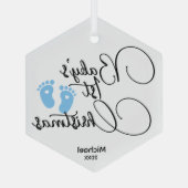 Baby Boy's Eerste Kerst Ornament - Gepersonaliseer (Achterkant)