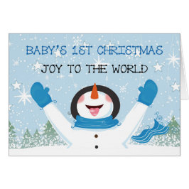 Baby Boy's eerste kerstblauwe sneeuwman