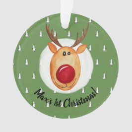 Baby Boy's eerste kerstboomstructuur met naam Ornament