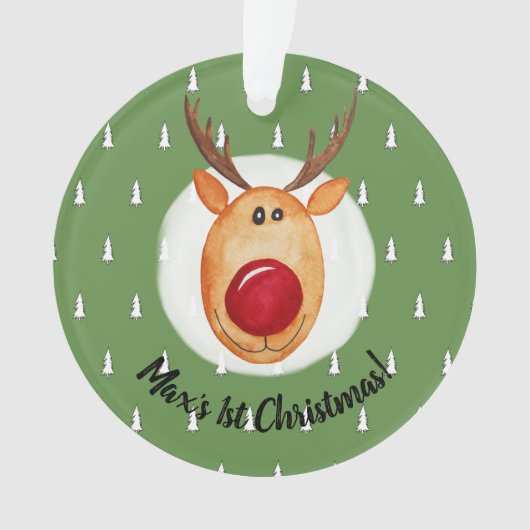 Baby Boy's eerste kerstboomstructuur met naam Ornament (voorkant)