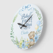 Baby Boy's Eerste Kerstfeest Gepersonaliseerde Naa Grote Klok (Hoek)