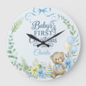 Baby Boy's Eerste Kerstfeest Gepersonaliseerde Naa Grote Klok (Voorkant)