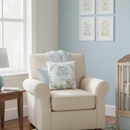 Baby Boy's Eerste Kerstfeest Gepersonaliseerde Naa Kussen