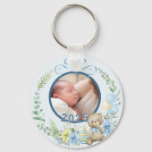 Baby Boy's Eerste Kerstfeest Gepersonaliseerde Naa Sleutelhanger (Achterkant)