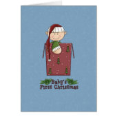 Baby Boy's eerste kerstfeestdag Kaart (Voorkant)
