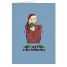 Baby Boy's eerste kerstfeestdag Kaart