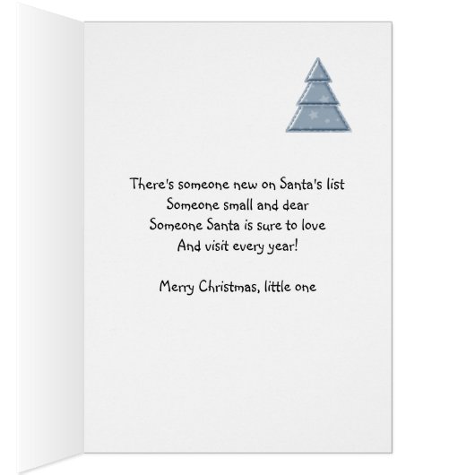Baby Boy's eerste kerstfeestdag Kaart (Binnen (Rechts))