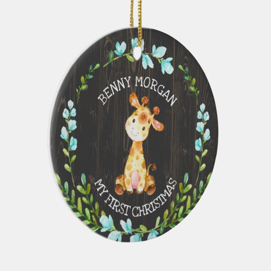 Baby Boy's eerste kerstGiraffe Ornament (Rechts)