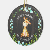 Baby Boy's eerste kerstGiraffe Ornament (Links)