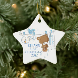 Baby Boy's eerste Kerstmis Keramisch Ornament