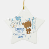 Baby Boy's eerste Kerstmis Keramisch Ornament (Voorkant)