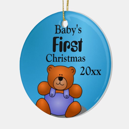 Baby Boy's eerste Kerstmis Keramisch Ornament (Links)