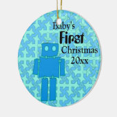 Baby Boy's eerste Kerstmis Keramisch Ornament (Links)