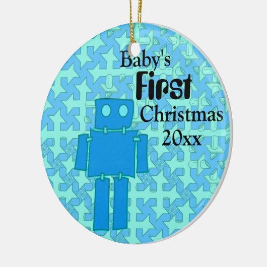 Baby Boy's eerste Kerstmis Keramisch Ornament (Links)