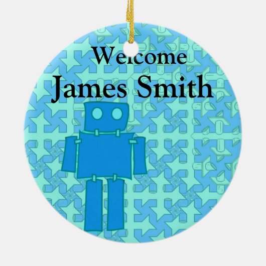 Baby Boy's eerste Kerstmis Keramisch Ornament (Achterkant)