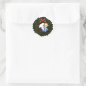 Baby Boy's eerste Kerstmis Ronde Sticker (Tas)