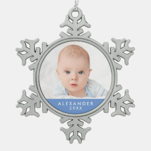 Baby Boy's eerste Kerstmis Tin Sneeuwvlok Ornament