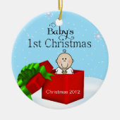 Baby Boy's eerste kerstversiering Keramisch Ornament (Voorkant)