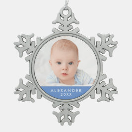 Baby Boy's eerste kerstversiering Tin Sneeuwvlok Ornament