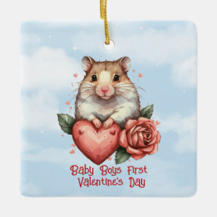 Baby Boys Eerste Valentijnsdag Keramisch Ornament