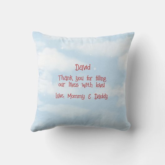 Baby Boys Eerste Valentijnsdag Kussen (Achterkant)