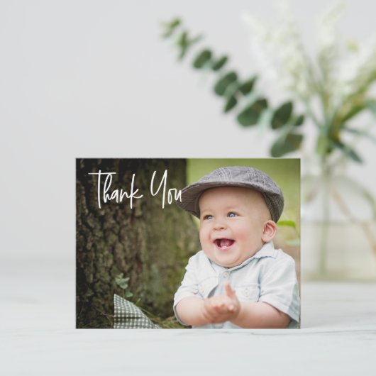 Baby Boy's eerste verjaardag Foto Aangepast Briefkaart (Staand voorkant)