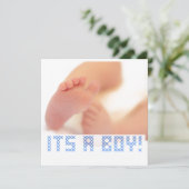 Baby Boys Feet Cross Stitch Birth Aankondiging (Staand voorkant)