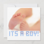 Baby Boys Feet Cross Stitch Birth Aankondiging (Voorkant)