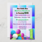 Baby Boy's First Birthday - ballonnen Kaart (Achterkant)