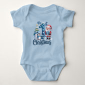 Baby Boy's First Christmas Blue Romper (Voorkant)