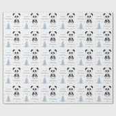 Baby Boys First Christmas Panda Beer Blauw Cadeaupapier (Vlak)