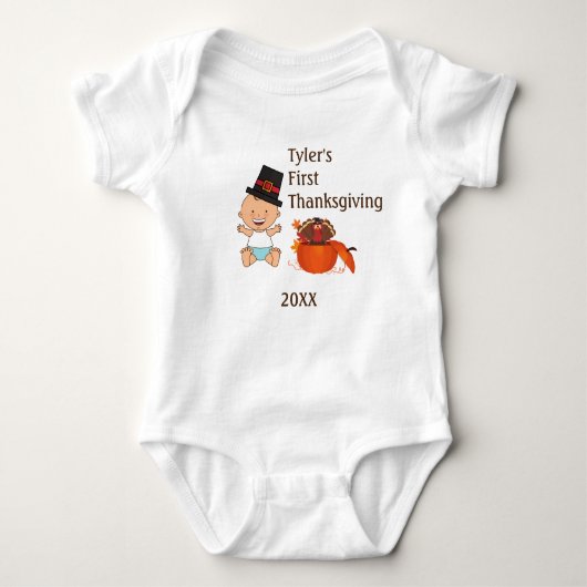 Baby Boy's First Thanksgiving Bodysuit (Voorkant)